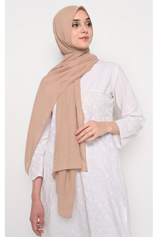 Pasmina Voal Gucci Jahit Tepi Tan